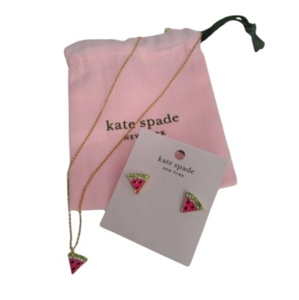 NWT Kate Spade ♠️ Watermelon Necklace & Stud earrings set